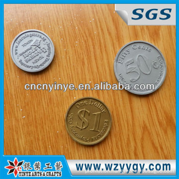 3D Standard Silver Color Shopping Plastic Coin